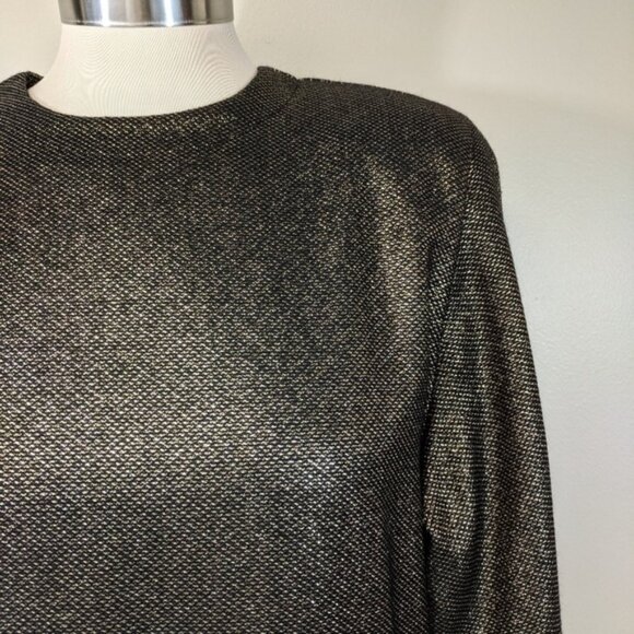 Vintage 80's Anne Klein Wool/Lurex Blouse Glam Holiday - Picture 6 of 8